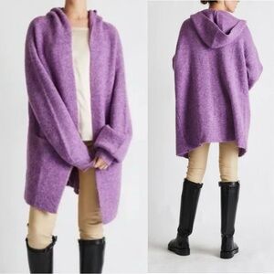 +Beryll Vivian Cashmere Hooded Cardigan Lilac Purple One Size Fits Most